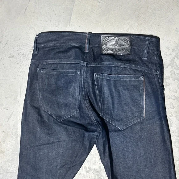 FNL Denim Selvedge Jeans Dark Wash SZ 34x34 Slim Skinny USA Made No. 29